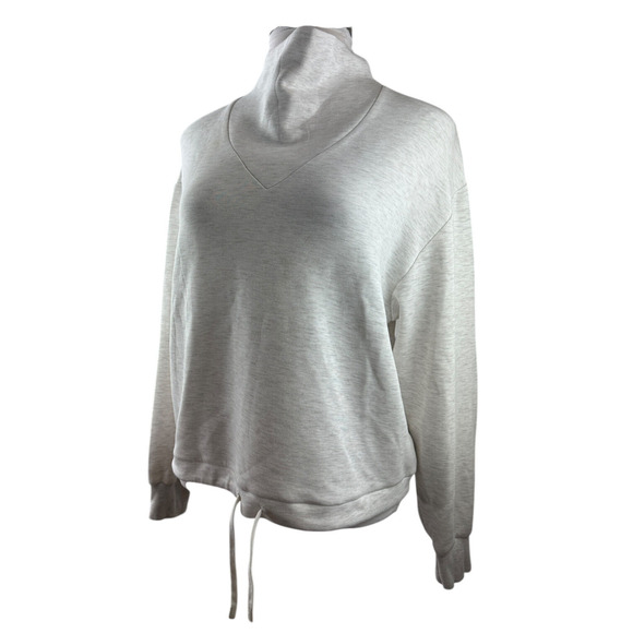 Varley Betsy Sweat Doublesoft Oversized Cowl Neck Sweatshirt Ivory Marl Medium - Picture 3 of 16